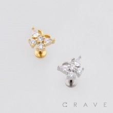 MULTI CZ BUTTERFLY 316L SURGICAL STEEL LABRET SET